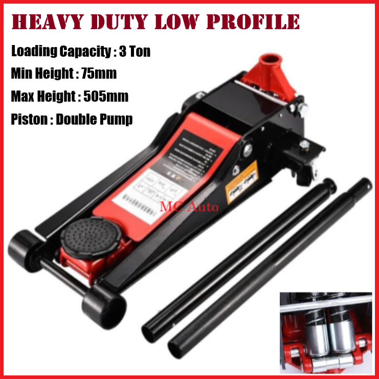 【Limited Offer】 Heavy Duty 3 Ton Floor Jack Hydraulic Floor Jek Kereta ...