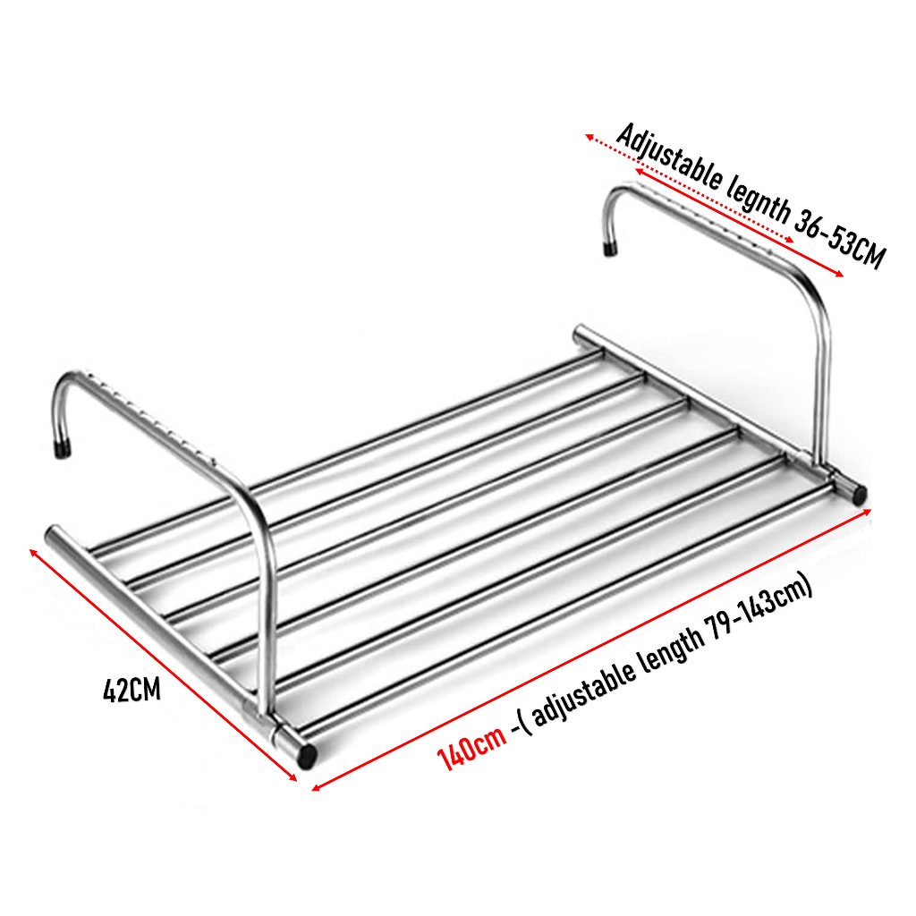 Folding Retractable Balcony Drying Rack, Stainless Steel Laundry ...