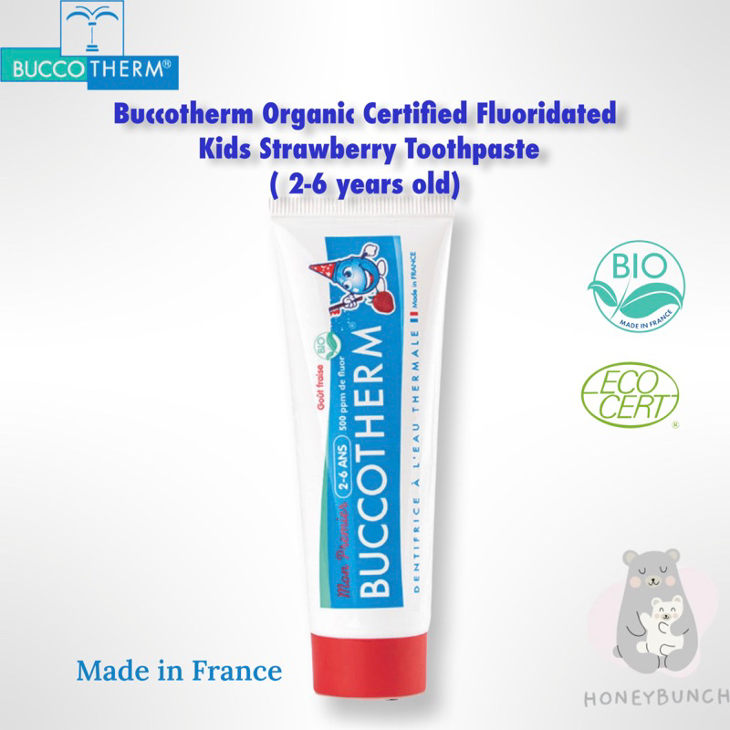 Buccotherm Organic Certified Strawberry Kids Fluoridated Toothpaste (2 ...