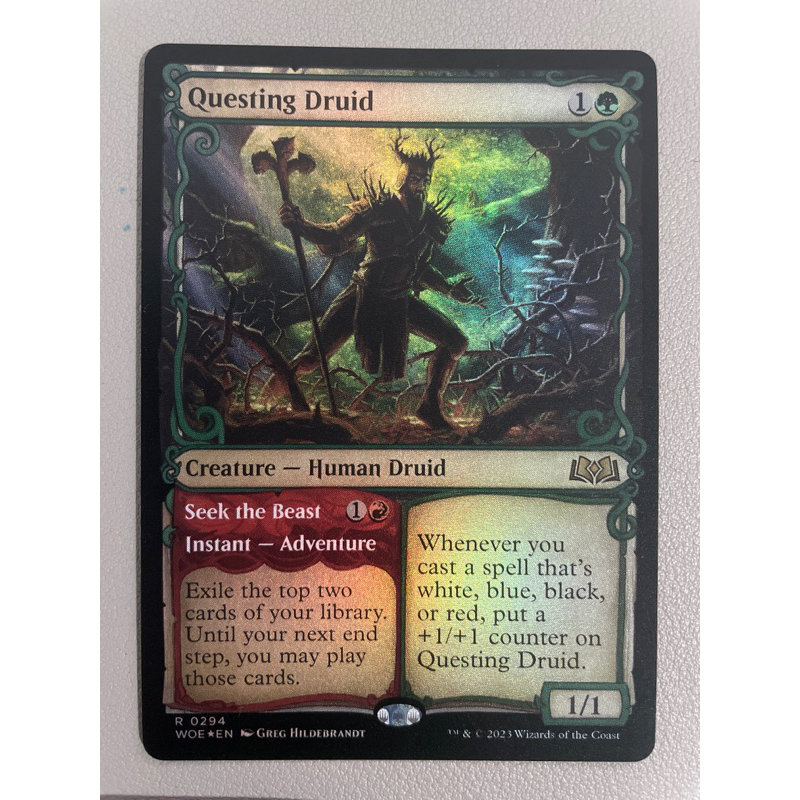 MTG:Wilds Of Eldraine (WOE) R0294 - Questing Druid (Foil, Non Foil ...