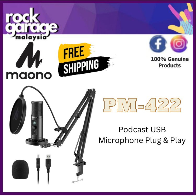 Maono PM-422 Podcast USB Microphone Plug & Play ( PM 422 / PM422 ...