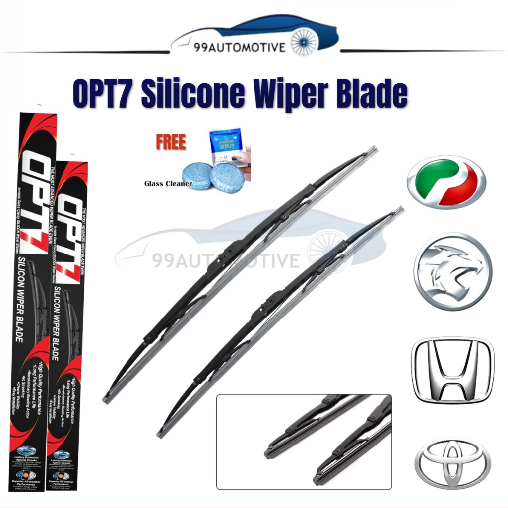 [1PAIR+FREE GIFT] OPT7 Car Wiper Silicone Wiper Kereta Silicon