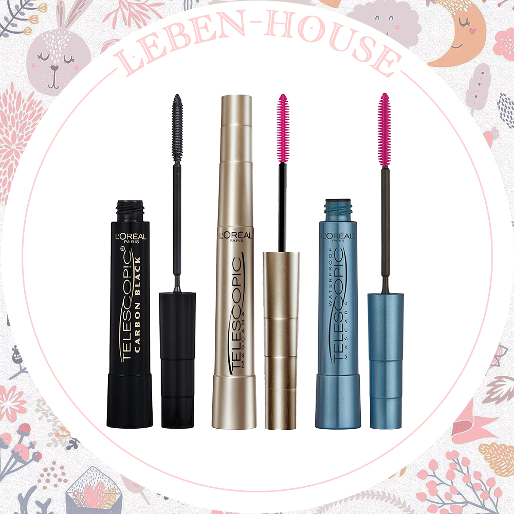 L'Oréal Paris Waterproof Telescopic Mascara, Lengthening Mascara, Unique  Non-Clumping Formula Delivering Intense Length For Sensitive Eyes, Black,  7.3