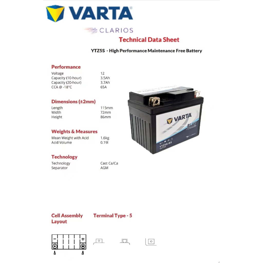 BlackMax YB4L-B GEL Rollerbatterie 12V 5Ah CB4L-B 50411 Wartungsfrei FB4L-B GB4L-B SLA4L-BS