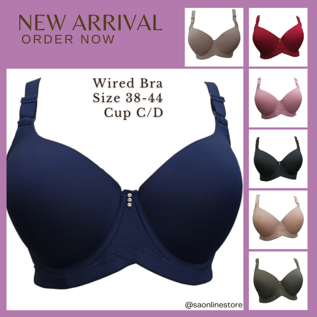 Women Plus Size Wired Bra 3288 Size 38-44 Cup C/D Baju Dalam