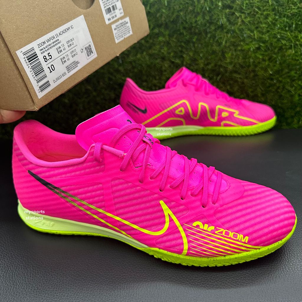 Nike Mercurial Zoom Vapor 15 Academy IC DJ5633 605 Futsal Shoes Kasut Futsal Pink Blast Volt 100 Original