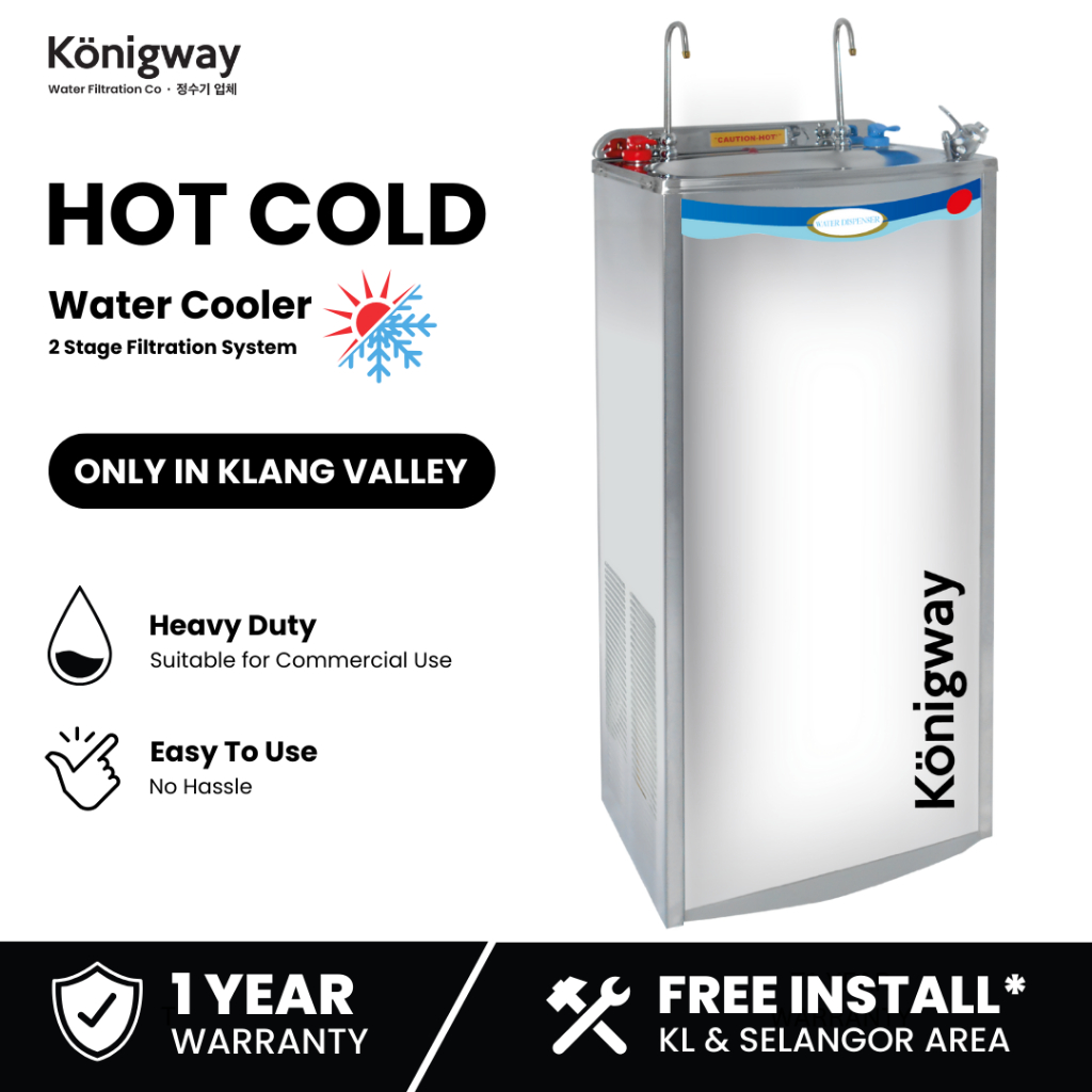 Konigway KW600 Stainless Steel Hot Cold Water Cooler Dispenser with 2