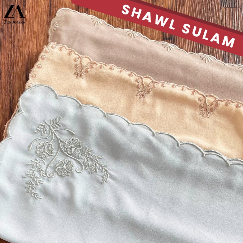 ZOE ARISSA TUDUNG SHAWL SULAM CHIFFON Shawl Embroidery RAYA HAJI 2024 ...