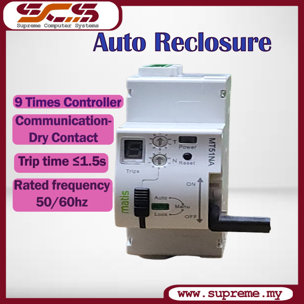Matis MT51NA MCB Auto Recloser (Auto Turn On ELCB/MCB) work with ...