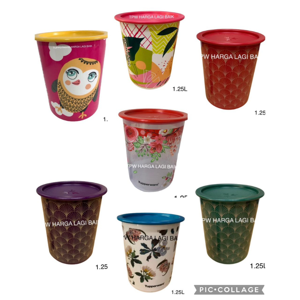 Tupperware Printed One Touch 1.25L Ot Birdie , Art Deco Canister, Wild ...