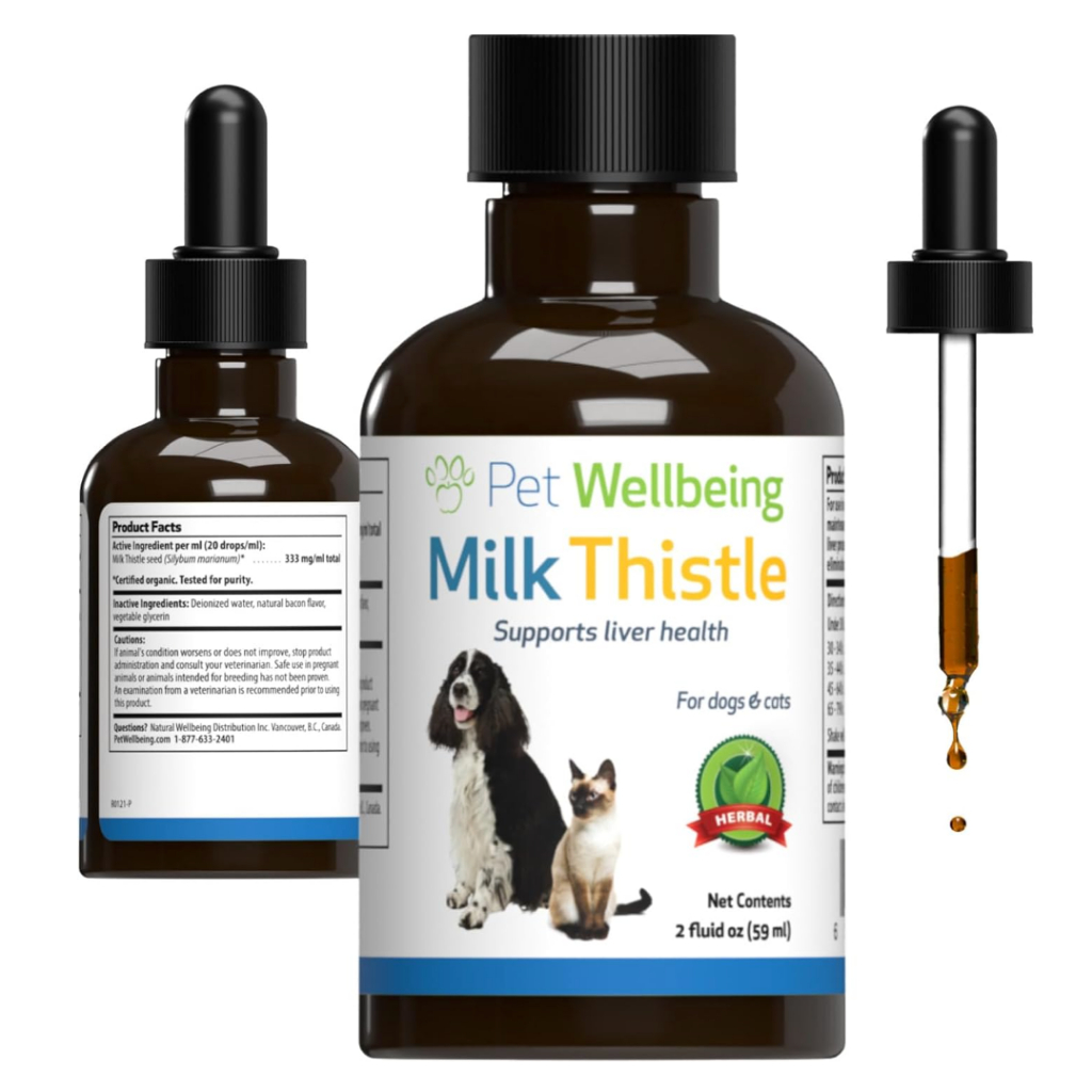 Pet Wellbeing Milk Thistle for Cats Supports Liver Health, Protects