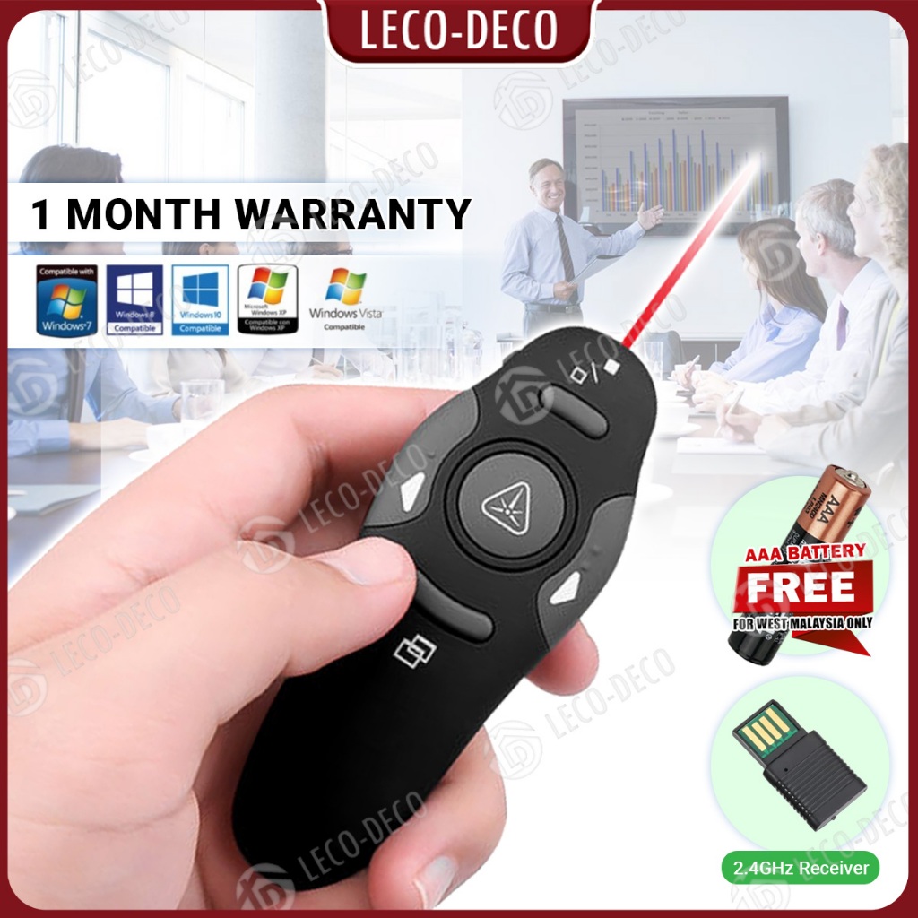 USB Wireless Remote Control Pointer Slide Presentation Clicker Flip PPT ...