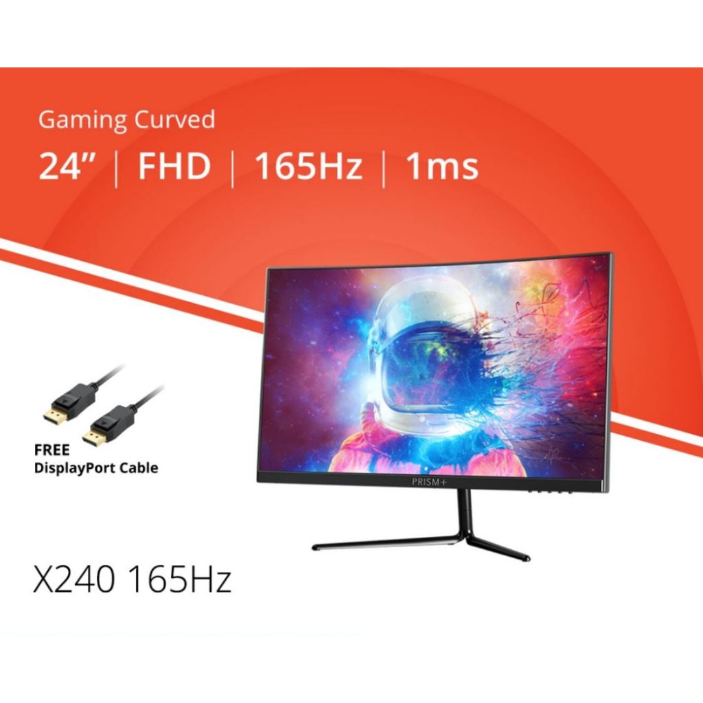 【USED】 PRISM+ X240 24 Inch FHD [1920 x 1080] 24" 165Hz 120 sRGB 1ms 1200R Curved Gaming Monitor