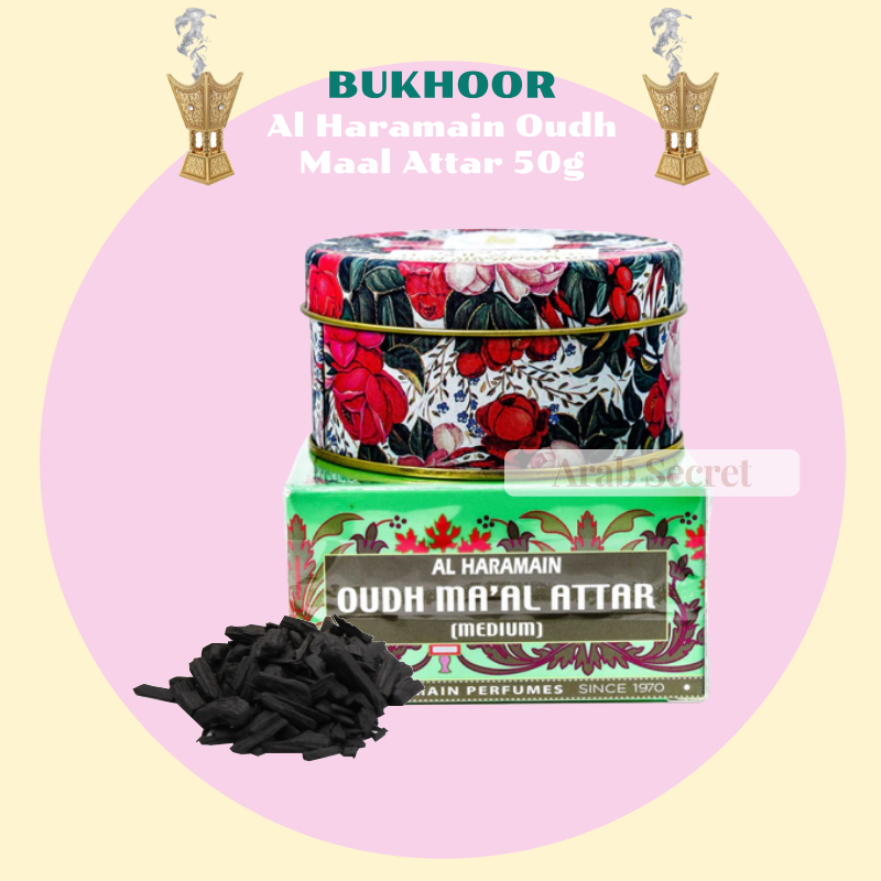 Bukhoor Al harmain Oudh Maal Attar Ori Dari Arab Gaharu Oud Bakhoor