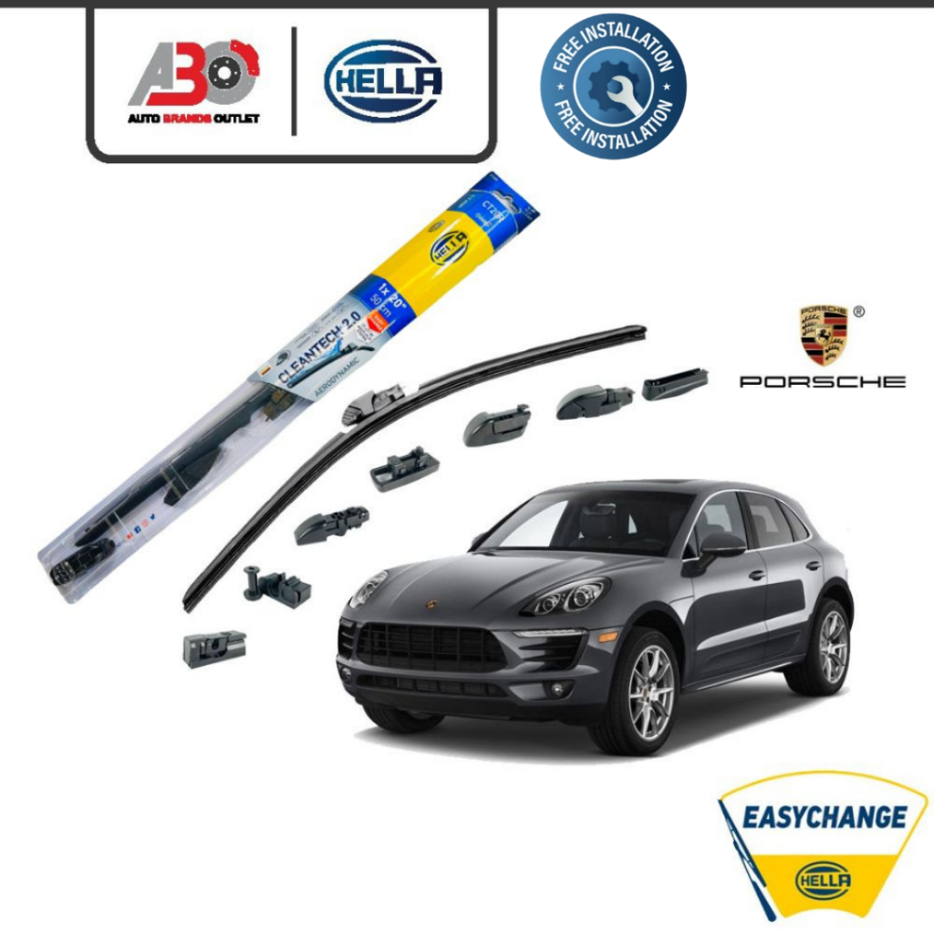 (FREE T10 for cleantech) HELLA Nanotechnology Wiper Blades Set Porsche