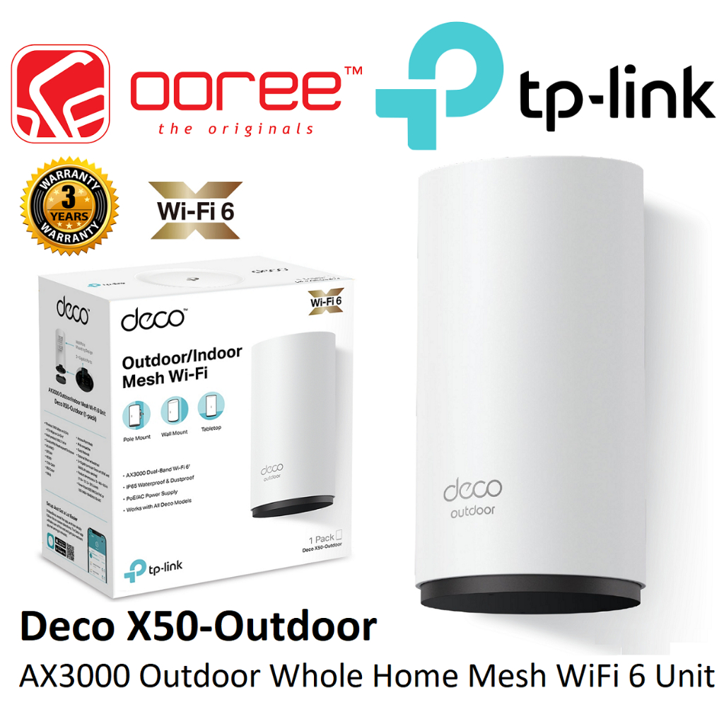 TP-Link - Deco X50 Outdoor AX3000 Dual-Band Mesh Wi-Fi- 6 Router - White
