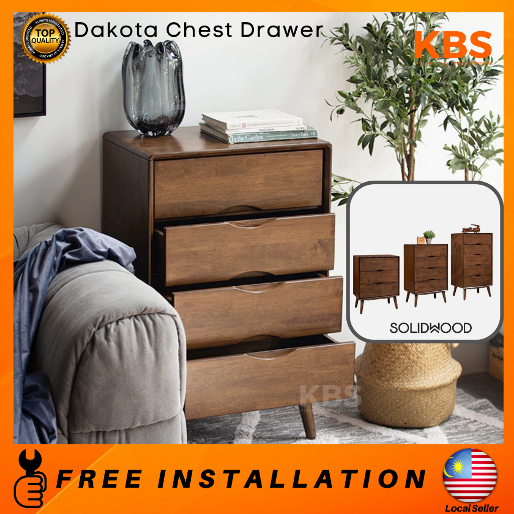 (FREE Installation+Shipping) KBS Dakota FSOLID WOOD Chest Drawer / Mid ...