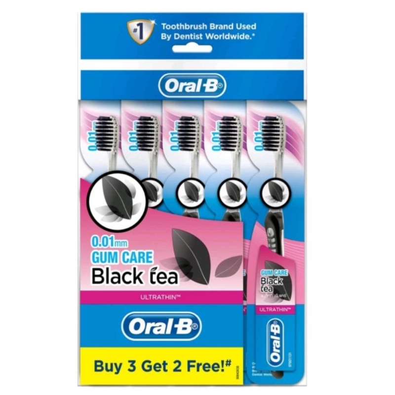 Oral-B UltraThin Gum Care Extra Soft Manual Toothbrush - Black Tea (5 ...