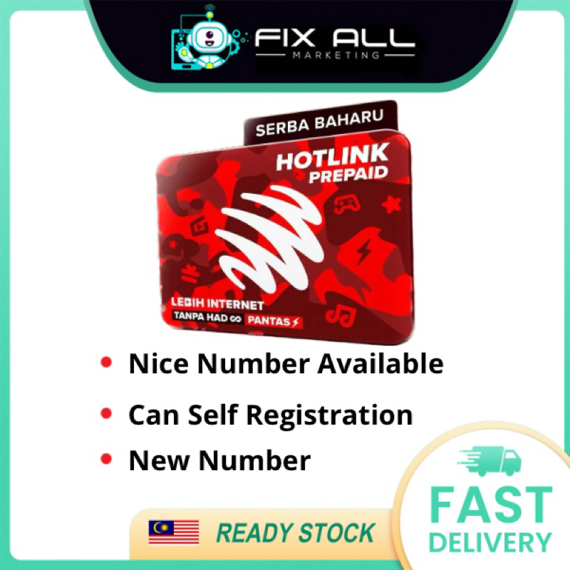 【VIP NUMBER】Hotlink Prepaid Unlimited & Pantas up to 12mbps