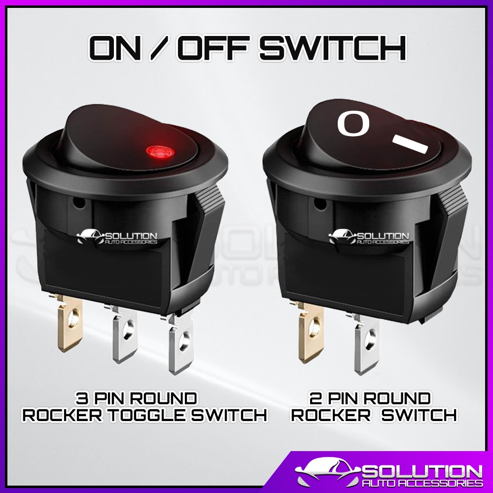 1 PCS Car Round Rocker Boat Toggle ON/OFF Switch Push Button Switches ...