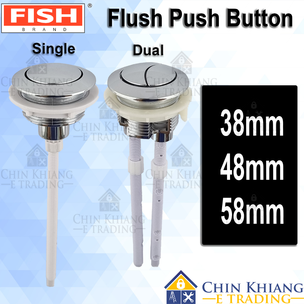 Toilet Push Button – Dual Flush Button For Water Tank, 38mm Hole, Chrome/ABS Plastic