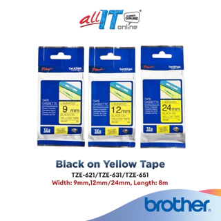 Brother Black on Yellow Tape | Brother TZE-621 Brother TZE-631 Brother TZE-651 for P-Touch Printer