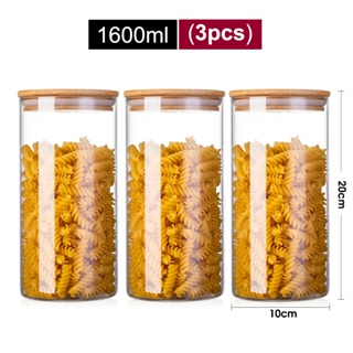 Storage Glass Jars with Bamboo Lid 10 pcs 600 ml