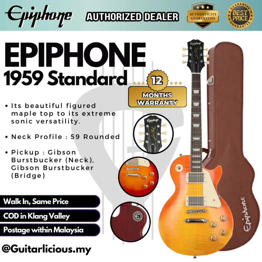 Epiphone 1959 Les Paul Standard Outfit Double Closed Humbucker Electric ...