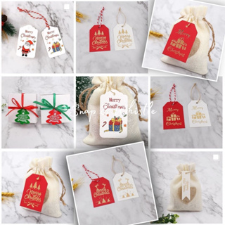 Christmas Decorations - 48 Pack Kraft Paper Christmas Gift Tags Christmas Cartoon Gift Box Decoration Card Accessories Small Label, Size: 2.67*1.77in(