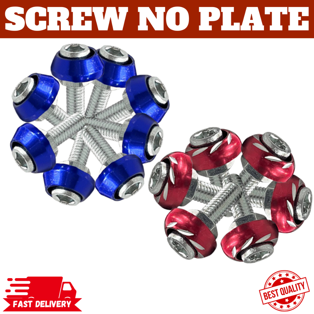M6 NUMBER PLATE SCREW MOTOR ALLEN KEY NUT SKRU LESEN PLATE MOTORCYCLE
