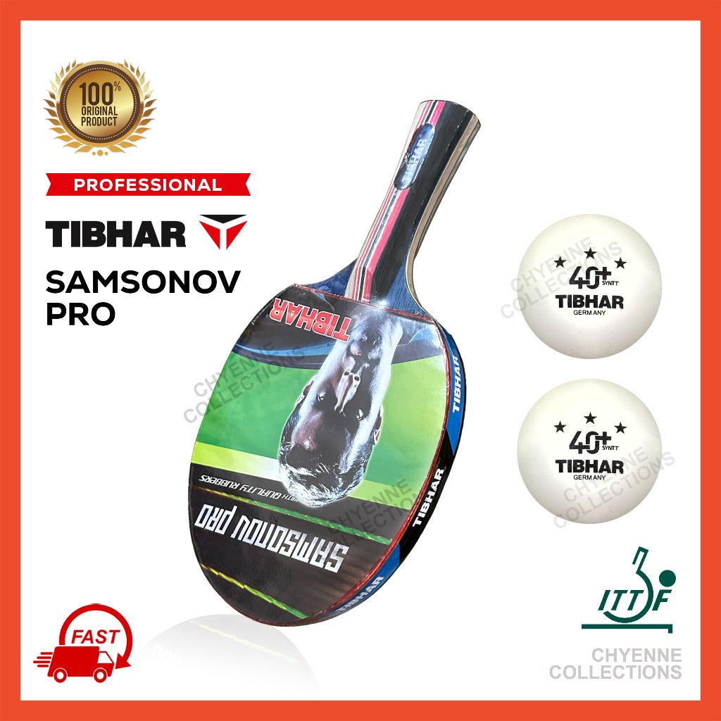 Tibhar Samsonov Pro Table Tennis Racket Bat with Ball Rubber Set • Ping ...