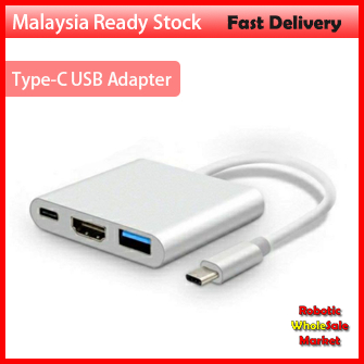 3in1 Type-C USB 3.1 To HDTV HDMI USB 3.0 Type C Female Converter Cable Adapter