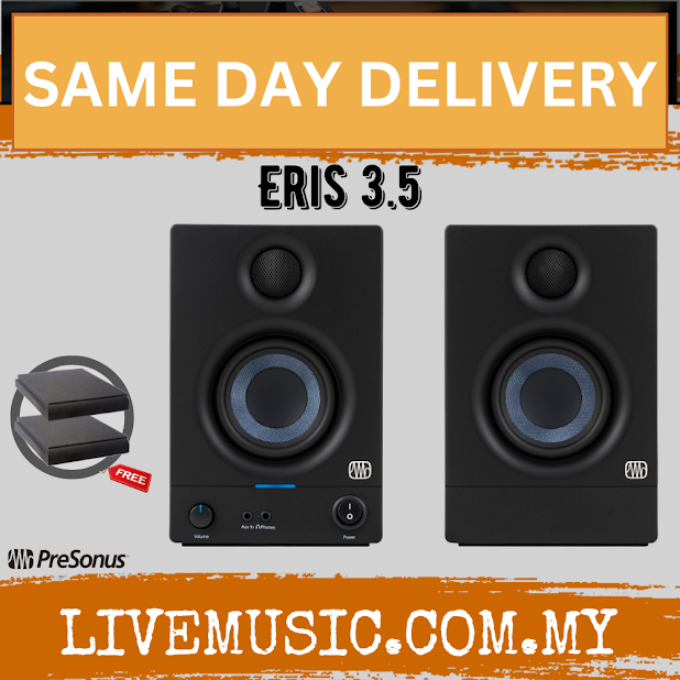 PreSonus Eris 3.5 Studio Monitor With Isolation Pad, Pair ( Eris 35BT / Eris 35 ) Replace Eris