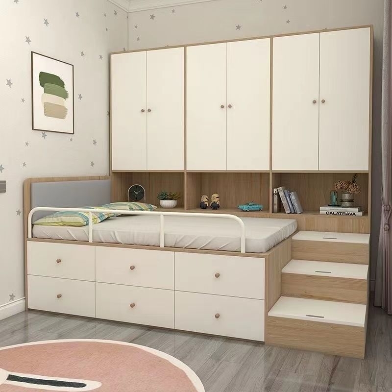 Tatami wardrobe integrated raised bed small apartment children's ...