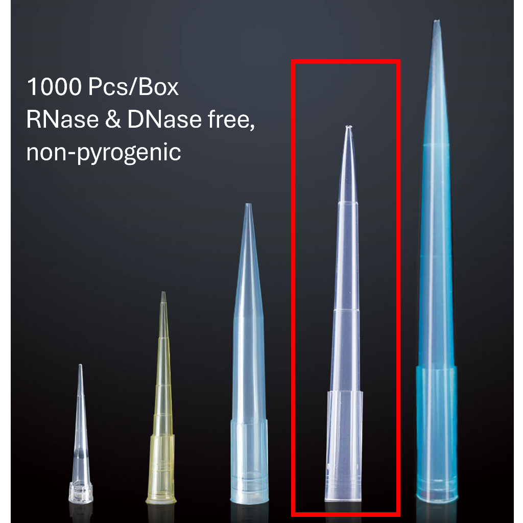 BluTip 1250ul Universal Pipette Tips - 1000 Pack Bulk Bag For Laboratory Use