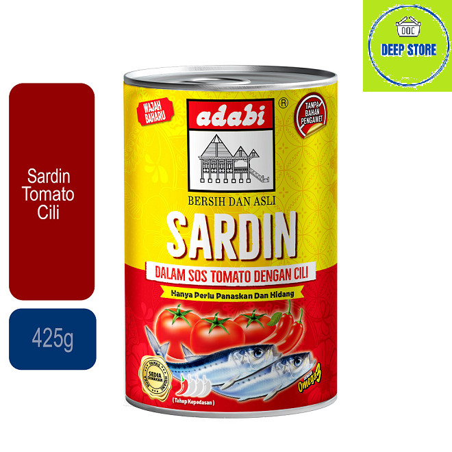 ADABI Sardine Tomato 425g/Sardine Chili 425g Shopee Malaysia