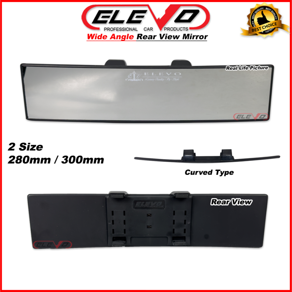 Elevo Car Rear View Mirror Extension Curved 300Mm 280mm Back View