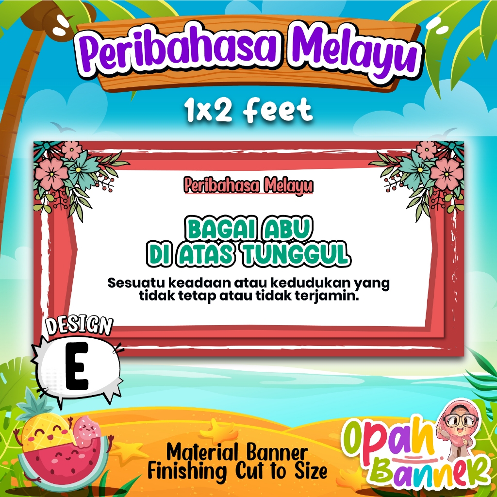 BANNER KECERIAAN PERIBAHASA MELAYU JENIS B | Shopee Malaysia