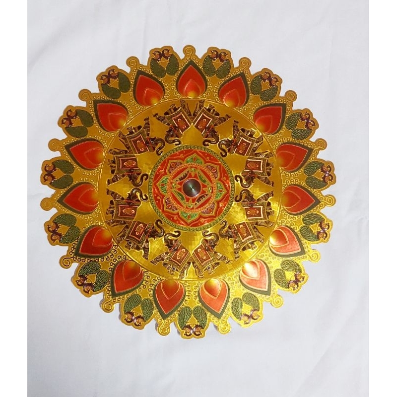 Rangoli Sticker Kolam Sticker Gold Kolam 3D 10 inch | Shopee Malaysia