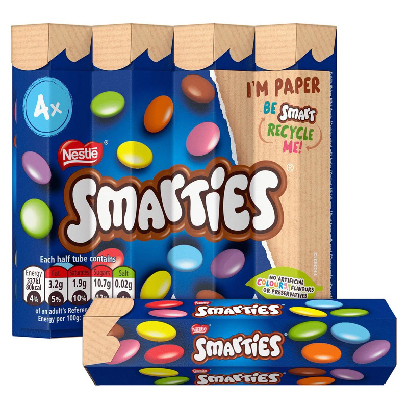 Nestle Smarties Buttons/Tubes of 4, Milk Chocolate 90G [UK] | Shopee ...