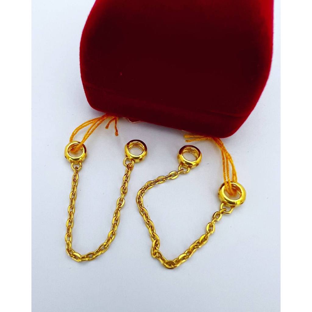 Pandora Safety Chain Emas 916 Shopee Malaysia