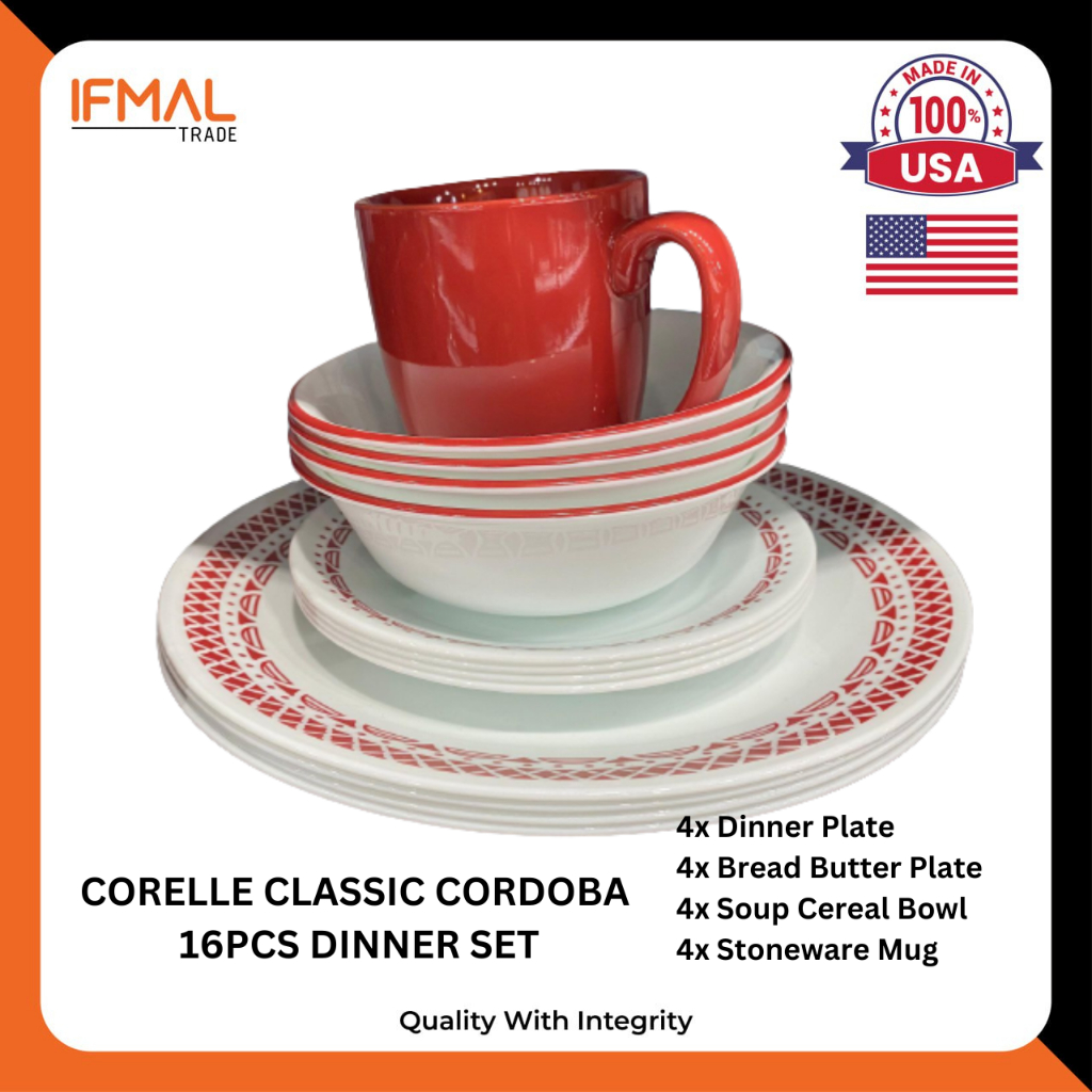 ( Ready Stock!! ) Corelle Cordoba 16pc Dinnerware Set Classic Dinner