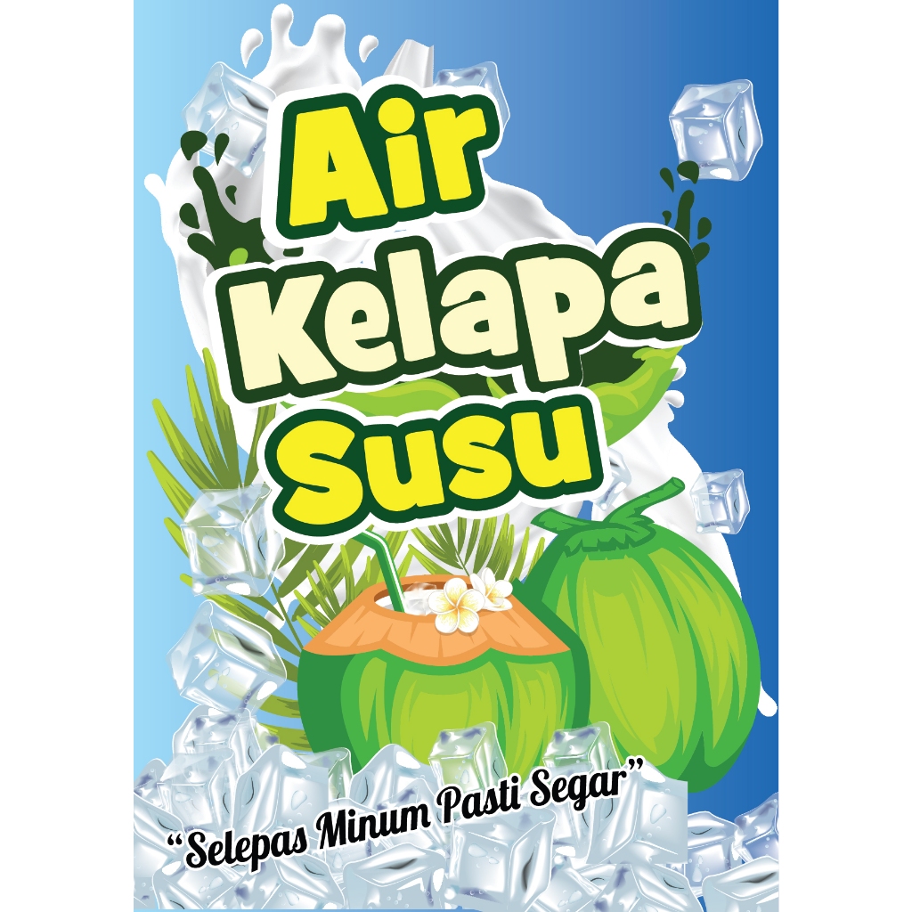 A4 Sticker Air Balang, A4 Size, Sticker Kalis Air, Sticker Produk