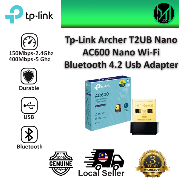 Tp-Link Archer T2UB Nano AC600 Nano Wi-Fi Bluetooth 4.2 USB Adapter ...