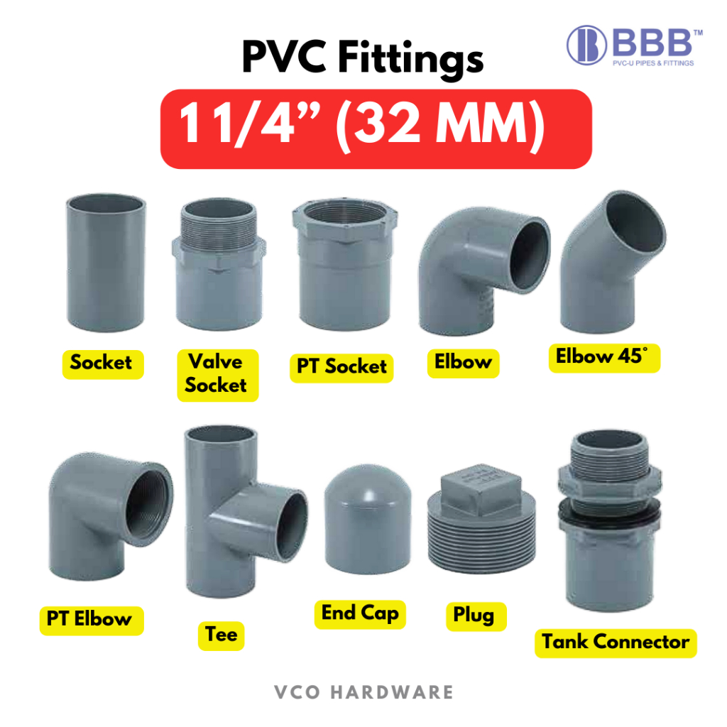 [ 1 1/4" / 32 MM ]BINA PVC Pipe Fittings/PVC Connector/Paip Sambung