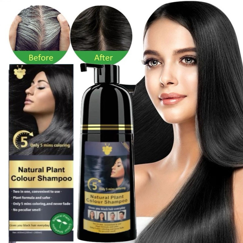 HALAL Black Hair Color Dye Hair Shampoo 3 in 1 Wash/Nourish/Dye Shampoo ...