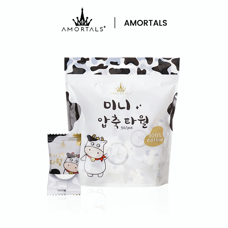 AMORTALS Korea Compressed Travel Facial Towel Cotton Facial Tissue ...