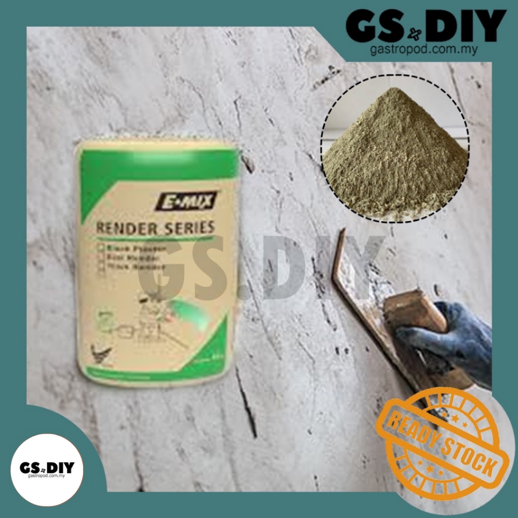 🏷️2KG E-MIX Easi Premixed Render Plaster Cement-Based🎨Semi-Coarse ...