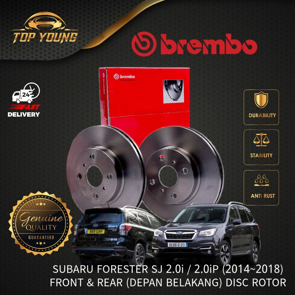 BREMBO SUBARU FORESTER SJ 2.0i / 2.0iP (2014-2018) FRONT (DEPAN) & REAR ...