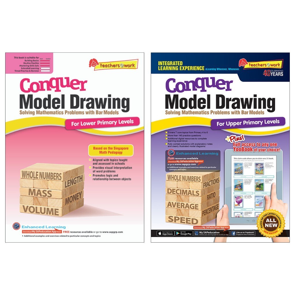 Conquer Model Drawing For Lower Primary Levels + YooBook Book 1 - 2 ...